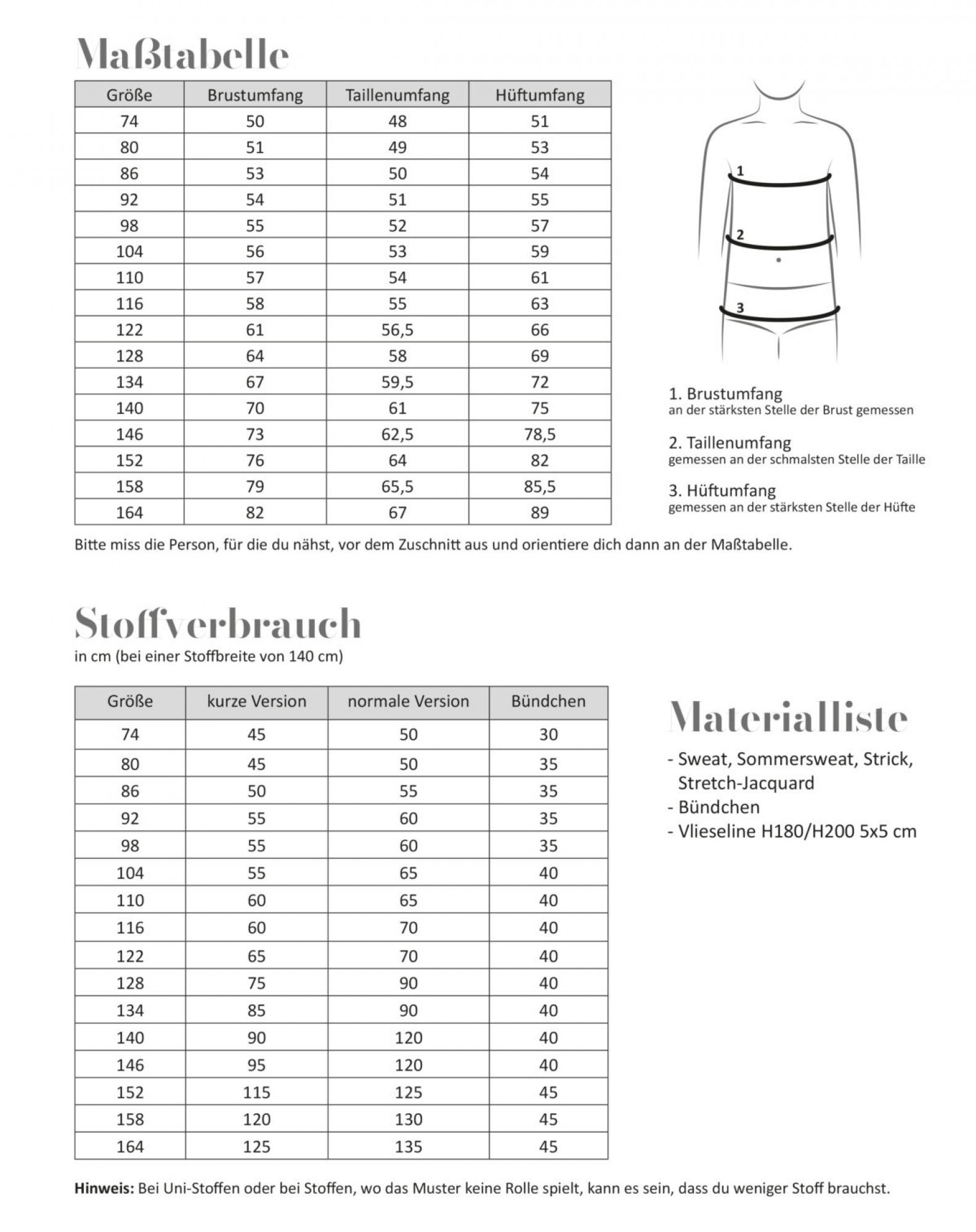 Papierschnittmuster Basic-Pullover Kinder
