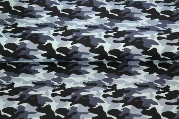 Baumwoll Druck - Flecktarn navy