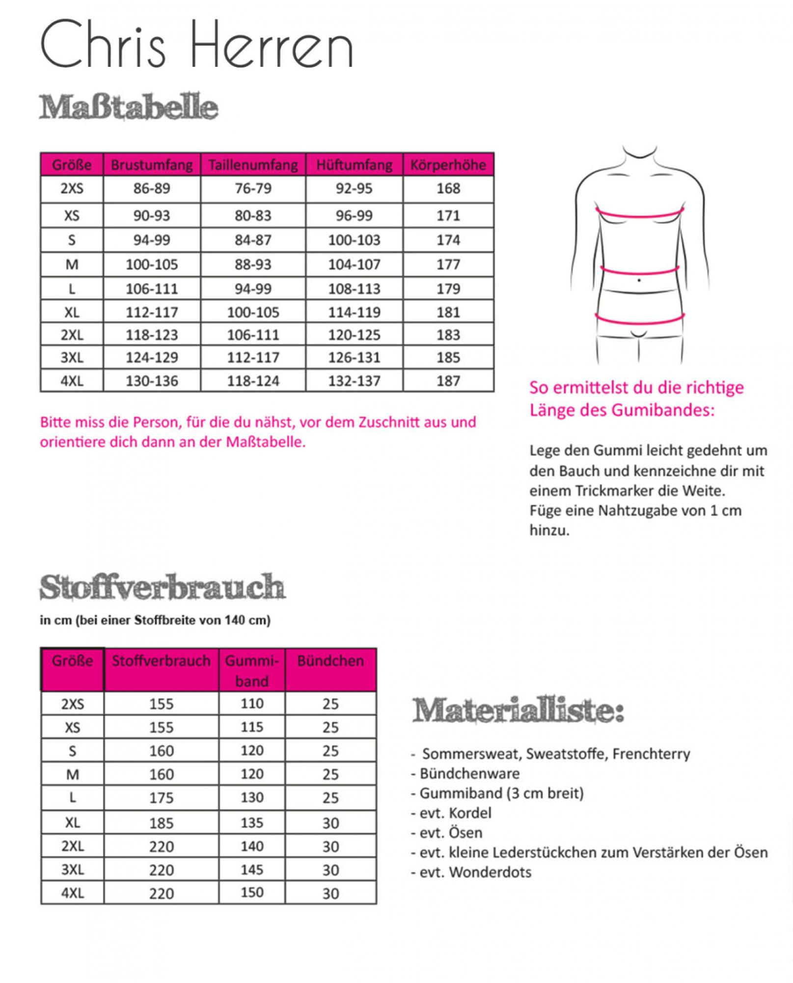Papierschnittmuster Chris Herren