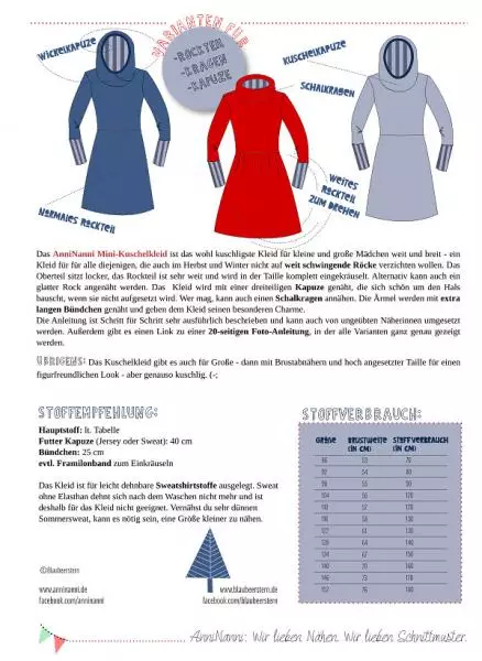 Schnittmuster Mini Kuschelkleid