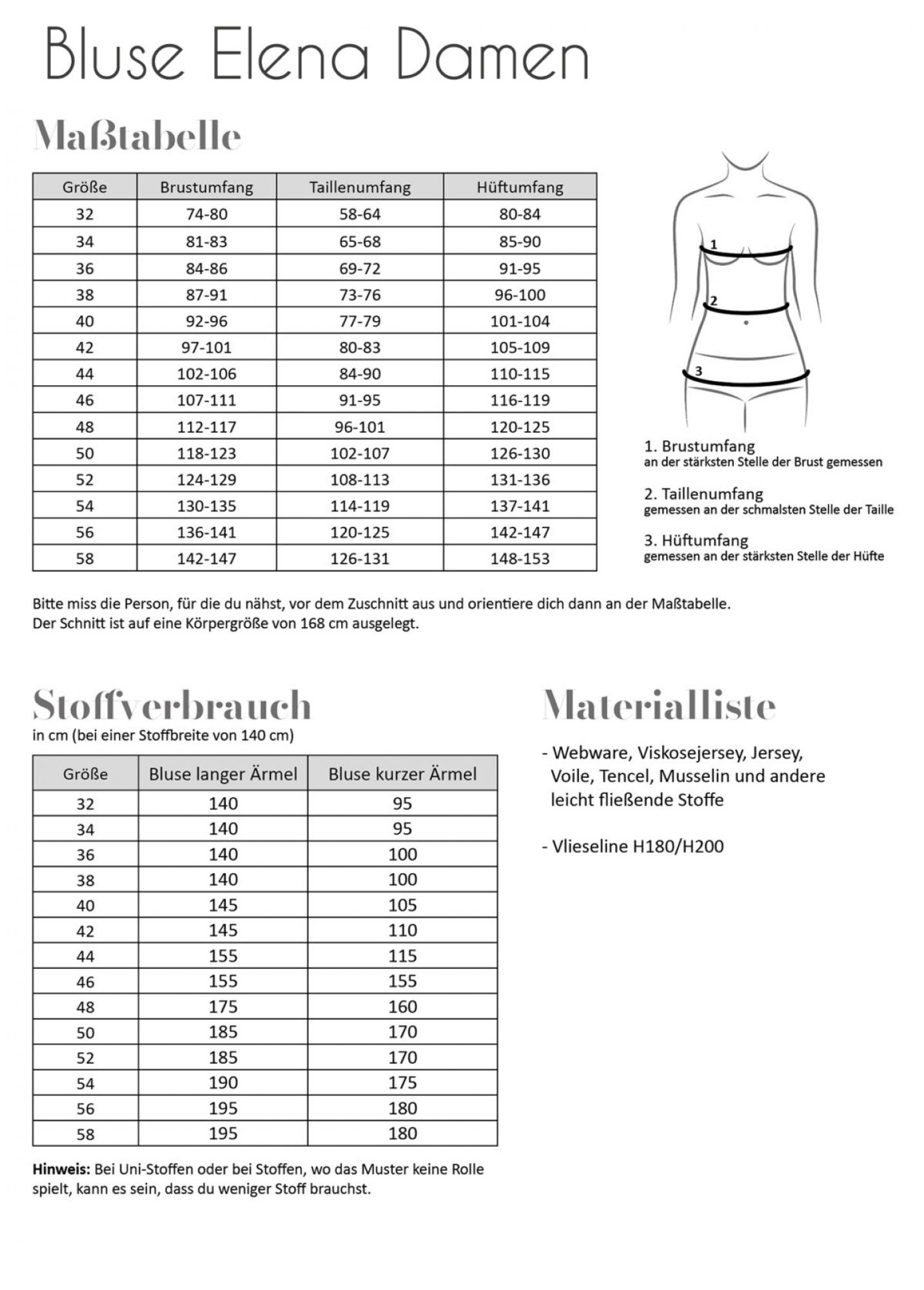 Papierschnittmuster Elena Damen