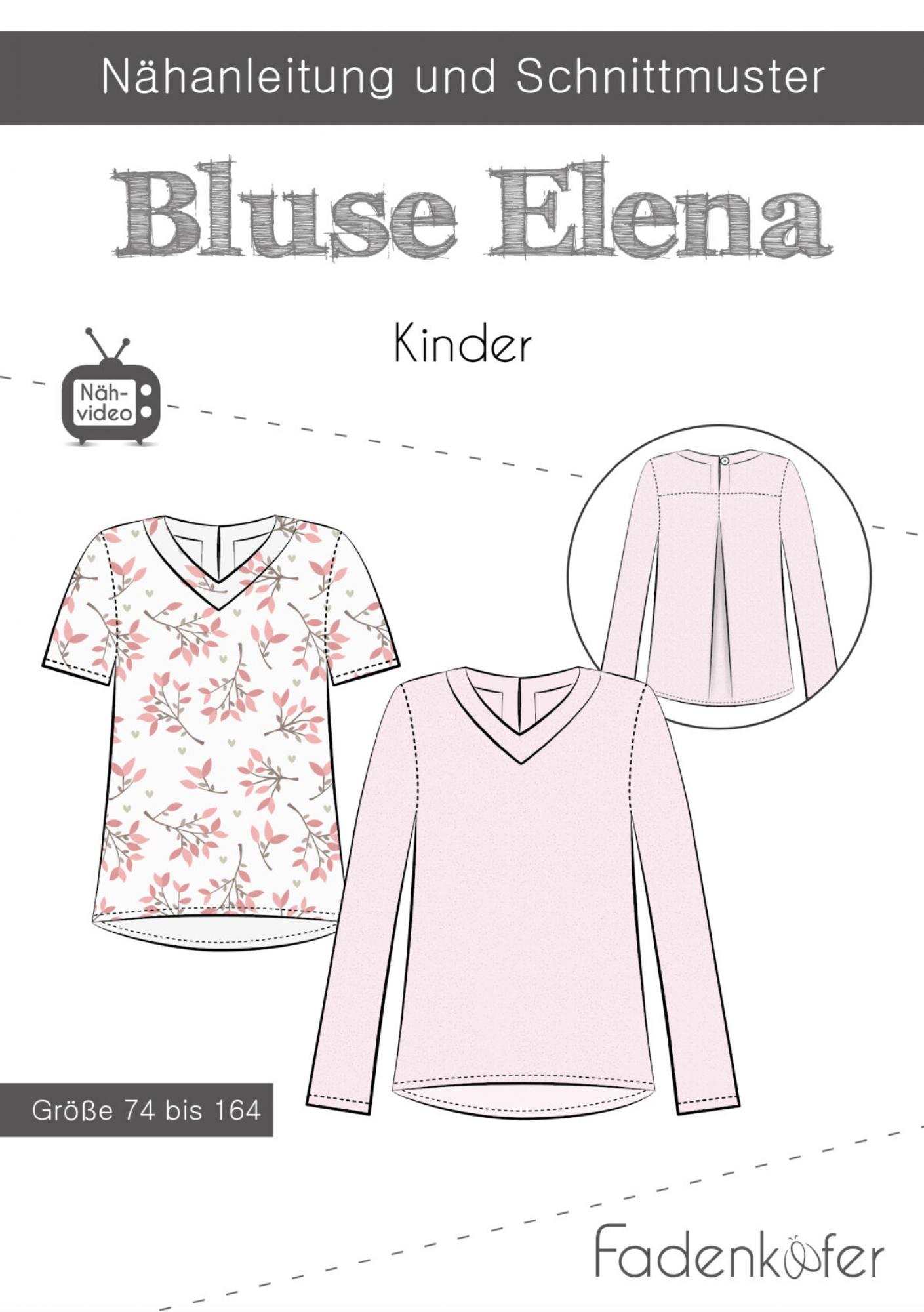 Papierschnittmuster Bluse Elena Kinder