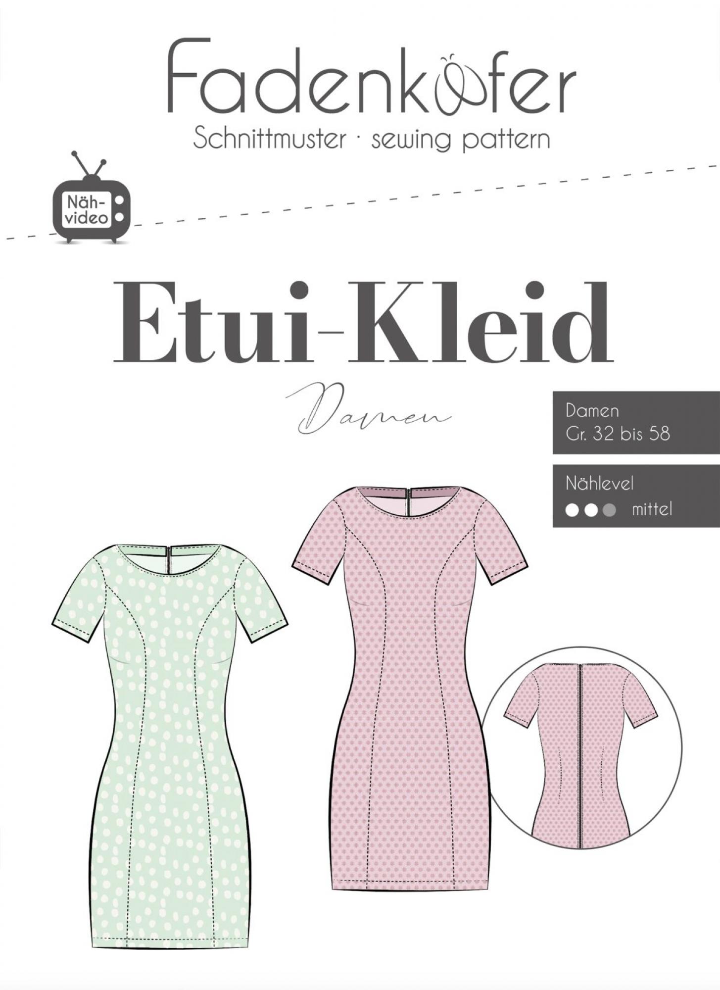 Papierschnittmuster Etui-Kleid Damen