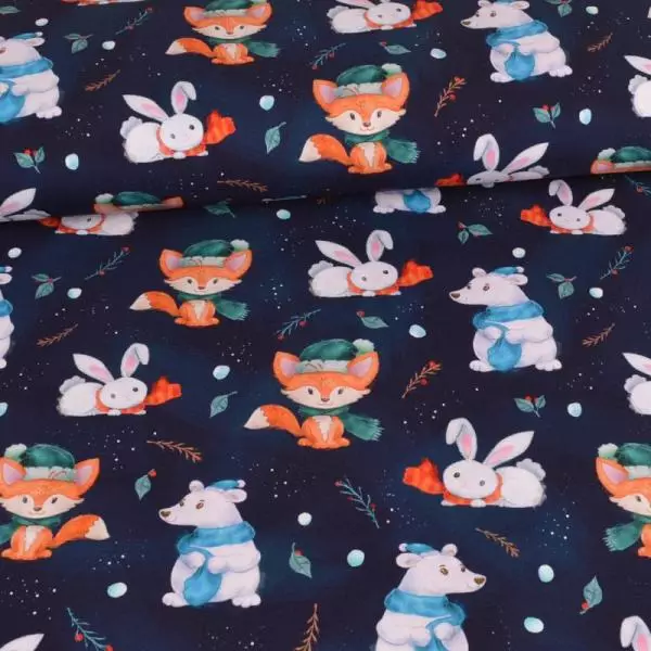 French Terry - Wintertiere Fuchs