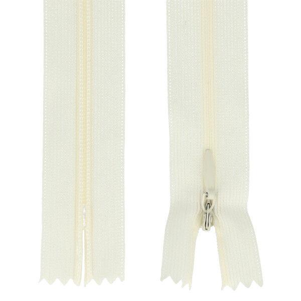 Nahtverdeckter Reißverschluss 25 cm creme