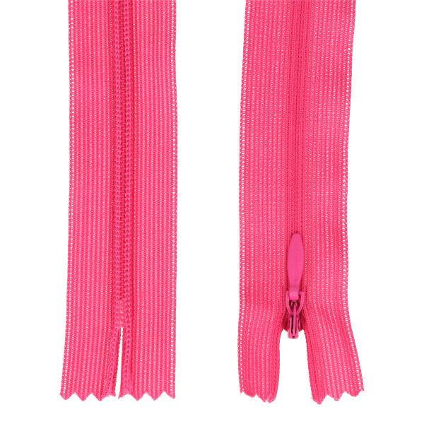 Nahtverdeckter Reißverschluss 25 cm pink