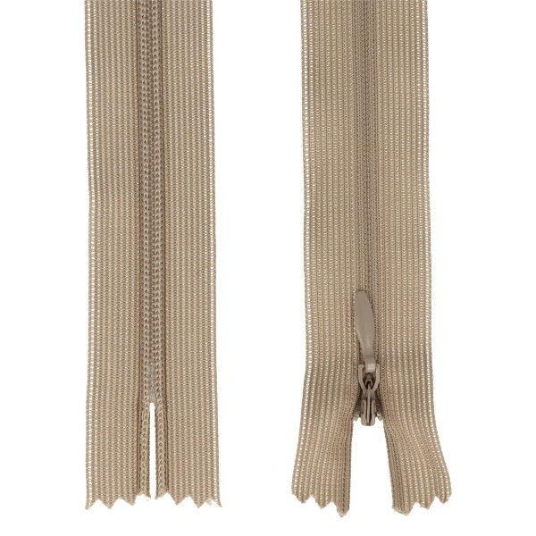 Nahtverdeckter Reißverschluss 25 cm taupe