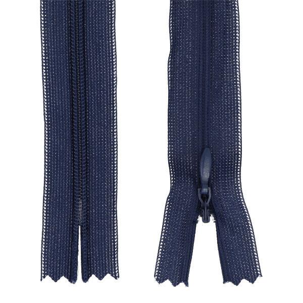 Nahtverdeckter Reißverschluss 25 cm navy