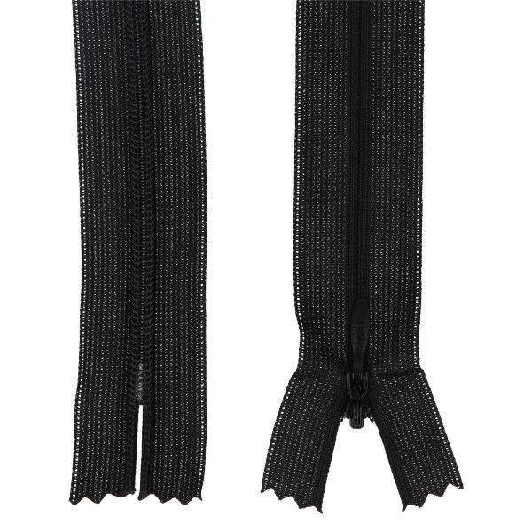 Nahtverdeckter Reißverschluss 25 cm schwarz