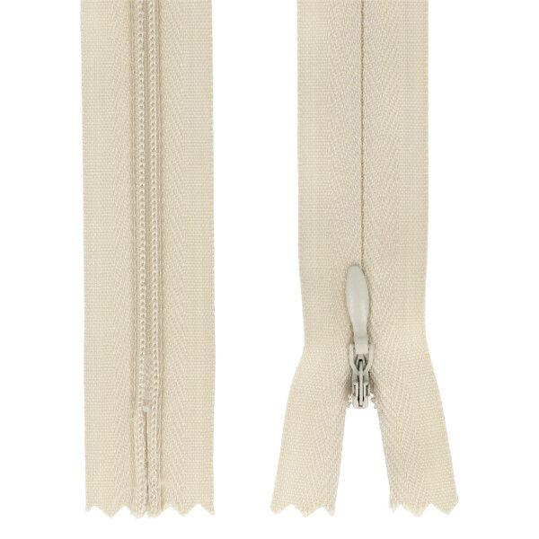 Nahtverdeckter Reißverschluss 25 cm beige