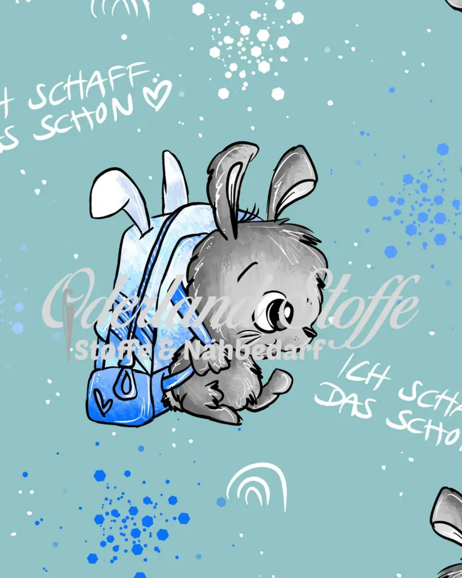 Stoffvorbestellung  Ich schaff das schon blau