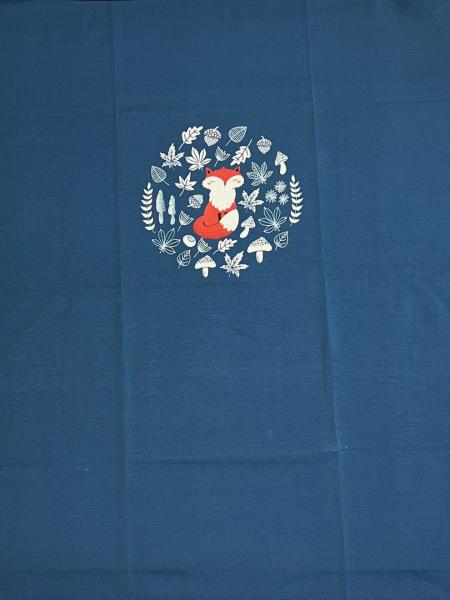 Panel Fuchs sitzend -  Blau