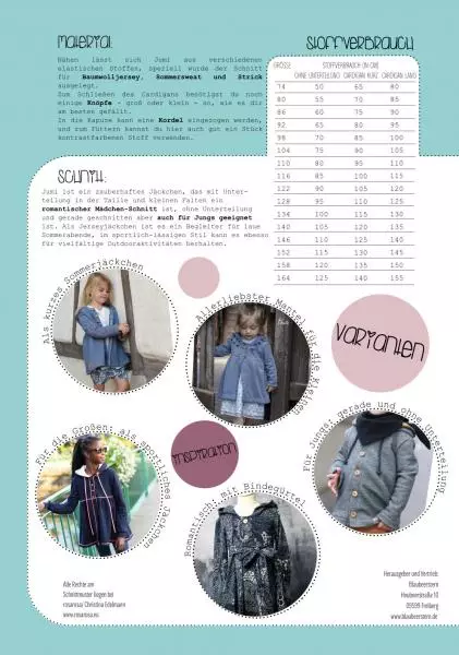 Schnittmuster Jumi Cardigan
