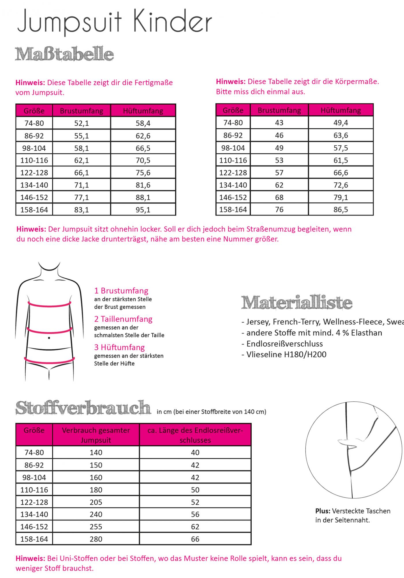 Papierschnittmuster Jumpsuit Kinder