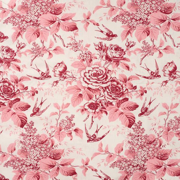 Baumwoll Druck Rosen, Flieder rot