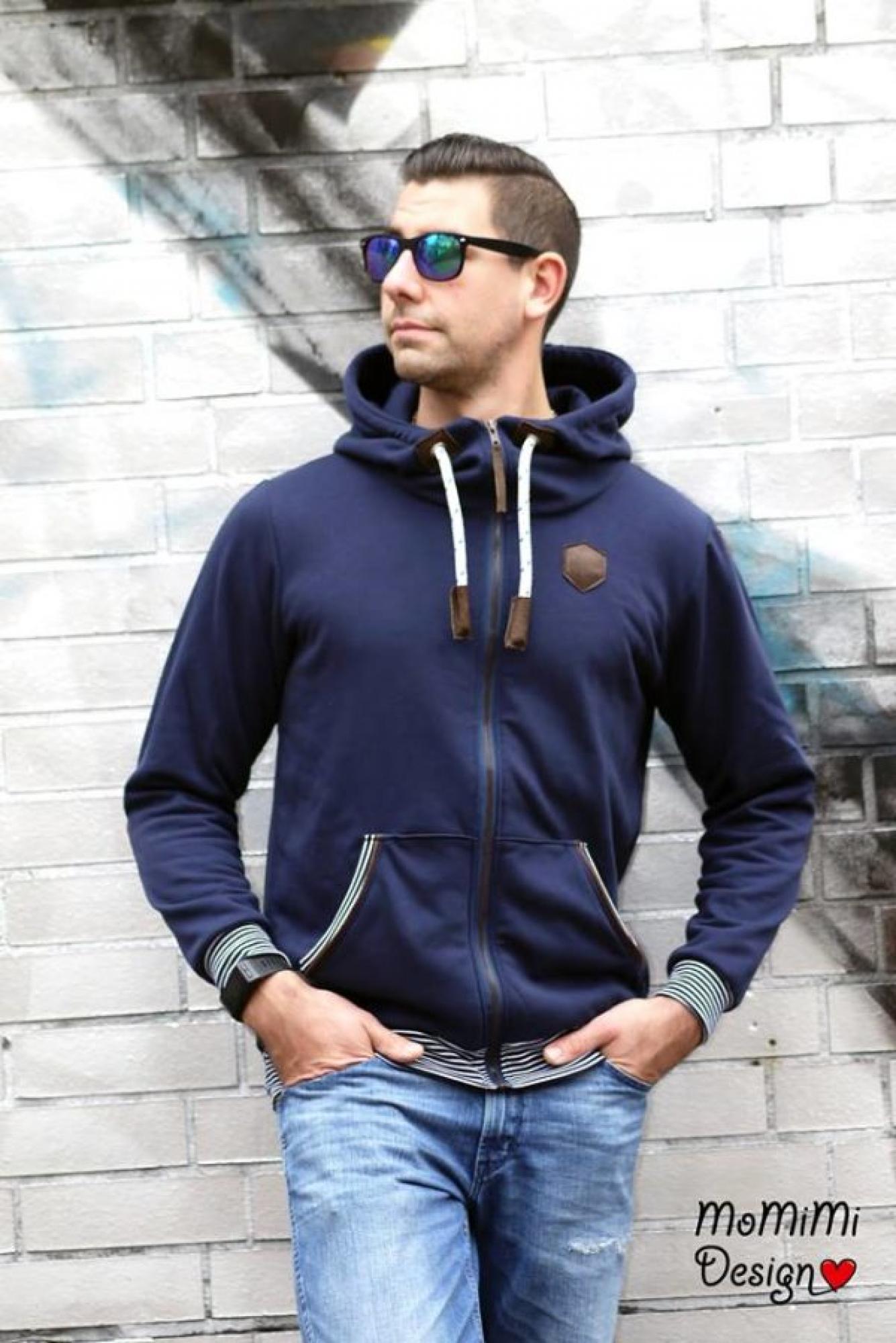 Papierschnittmuster Sweatjacke Herren