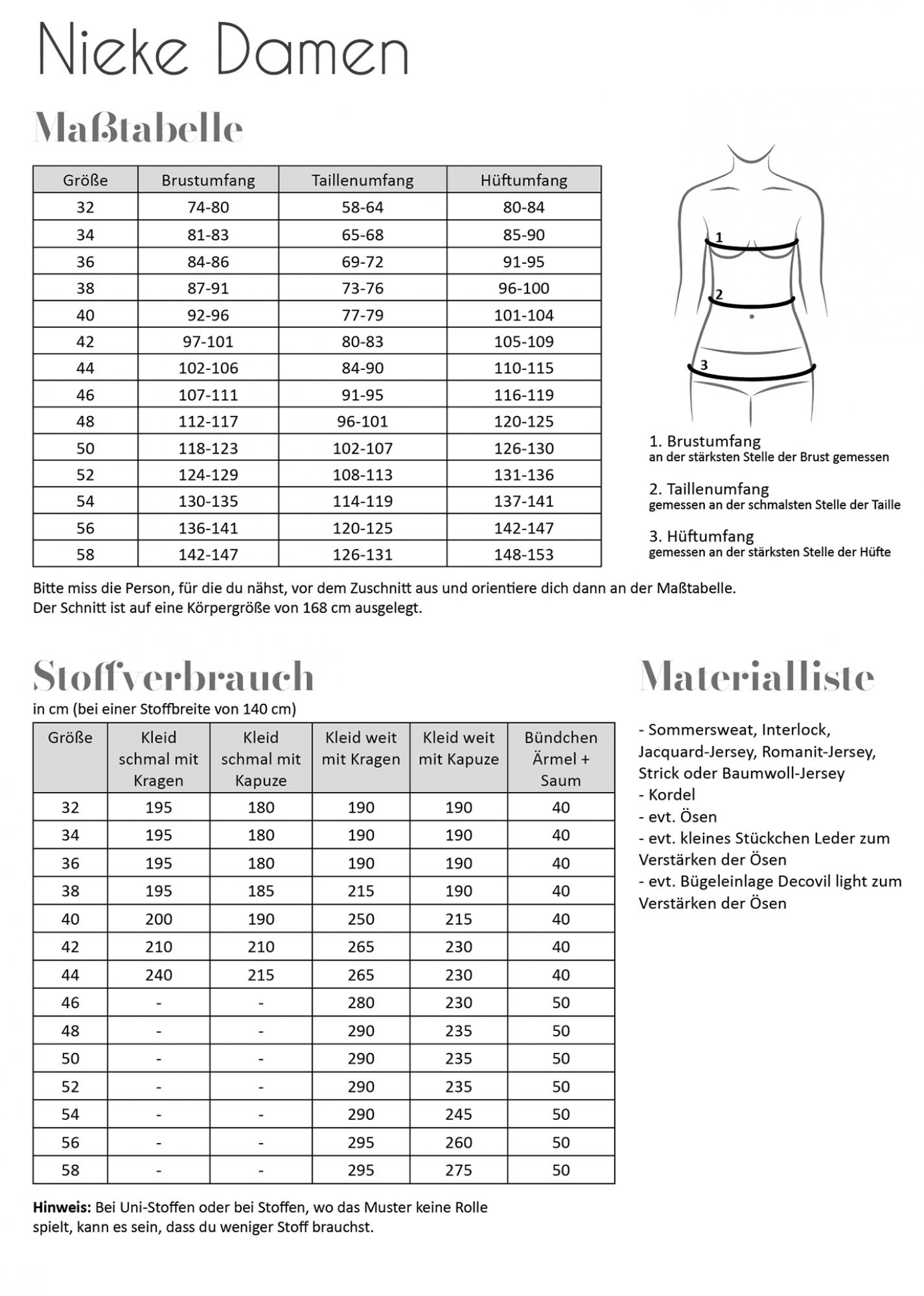 Papierschnittmuster Nieke Damen