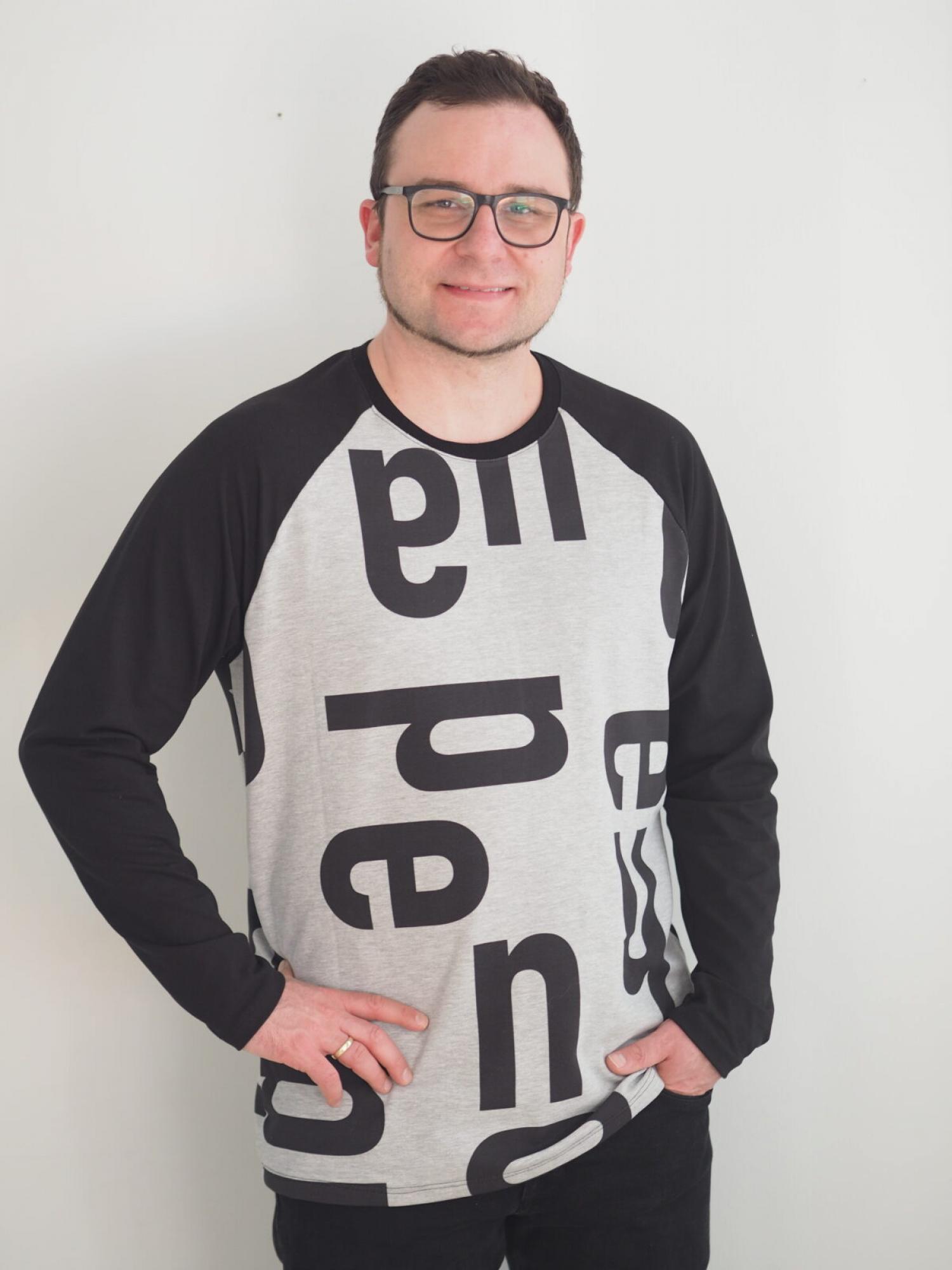 Papierschnittmuster Raglanshirt Herren