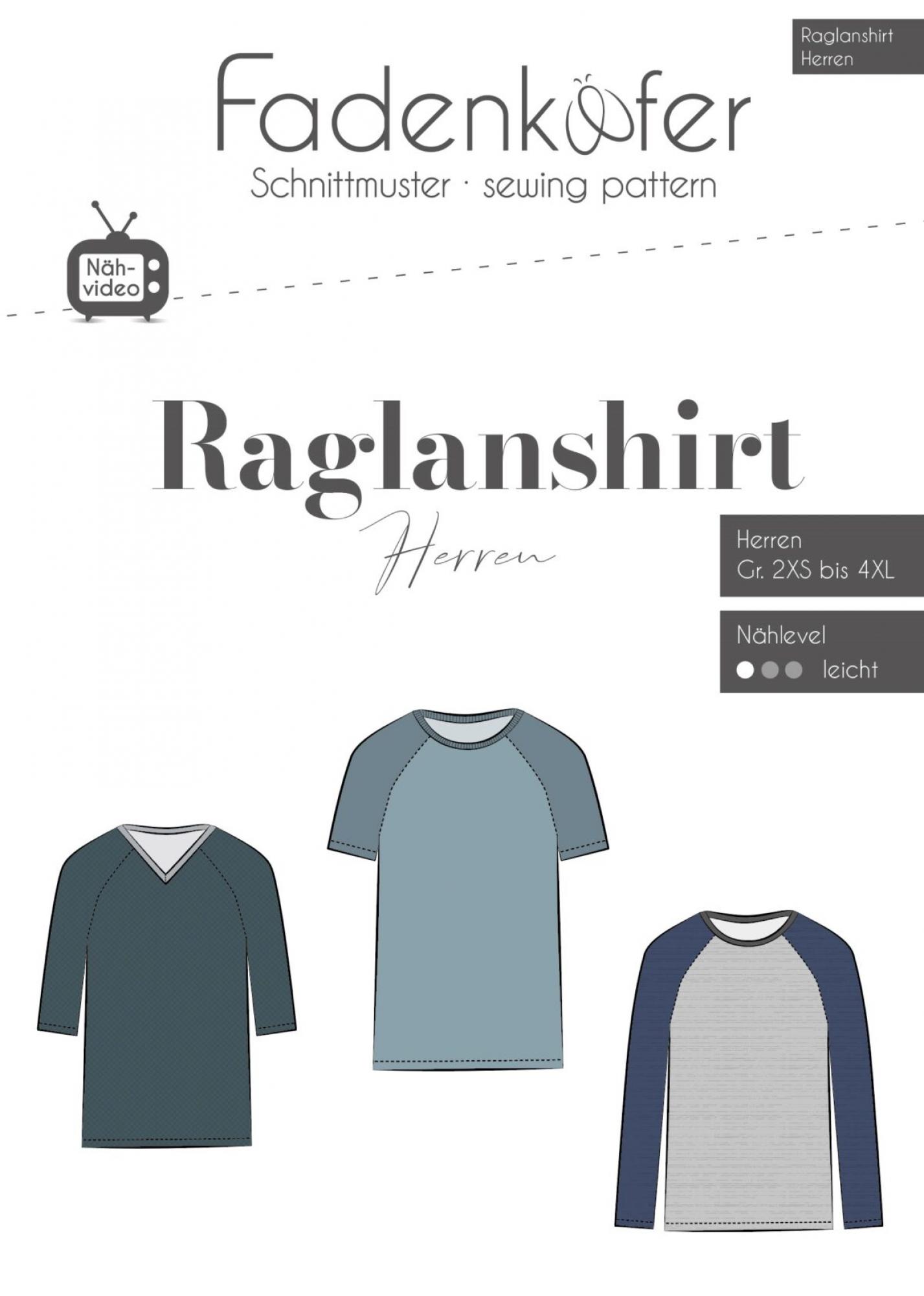 Papierschnittmuster Raglanshirt Herren