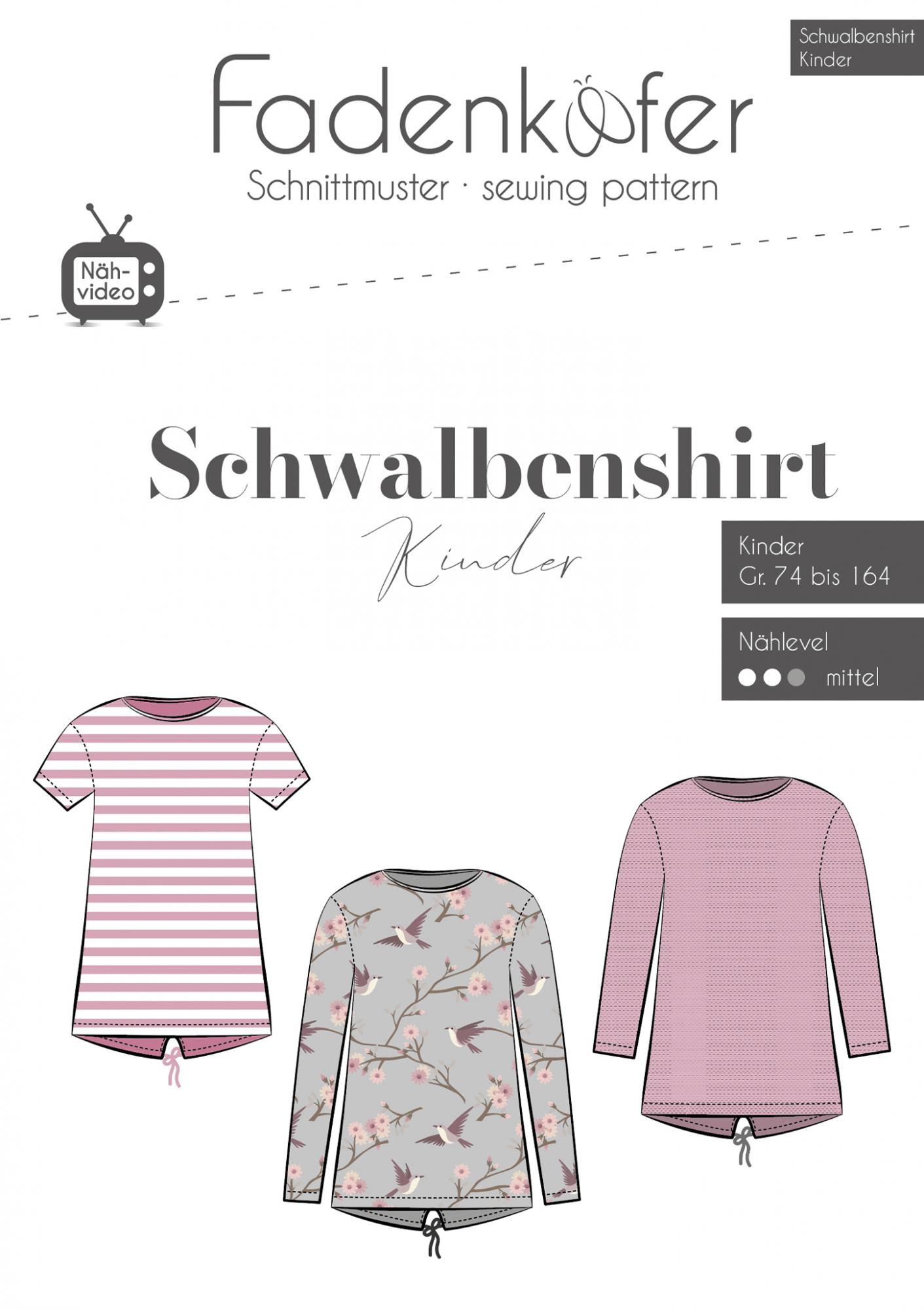 Papierschnittmuster Schwalbenshirt Kinder