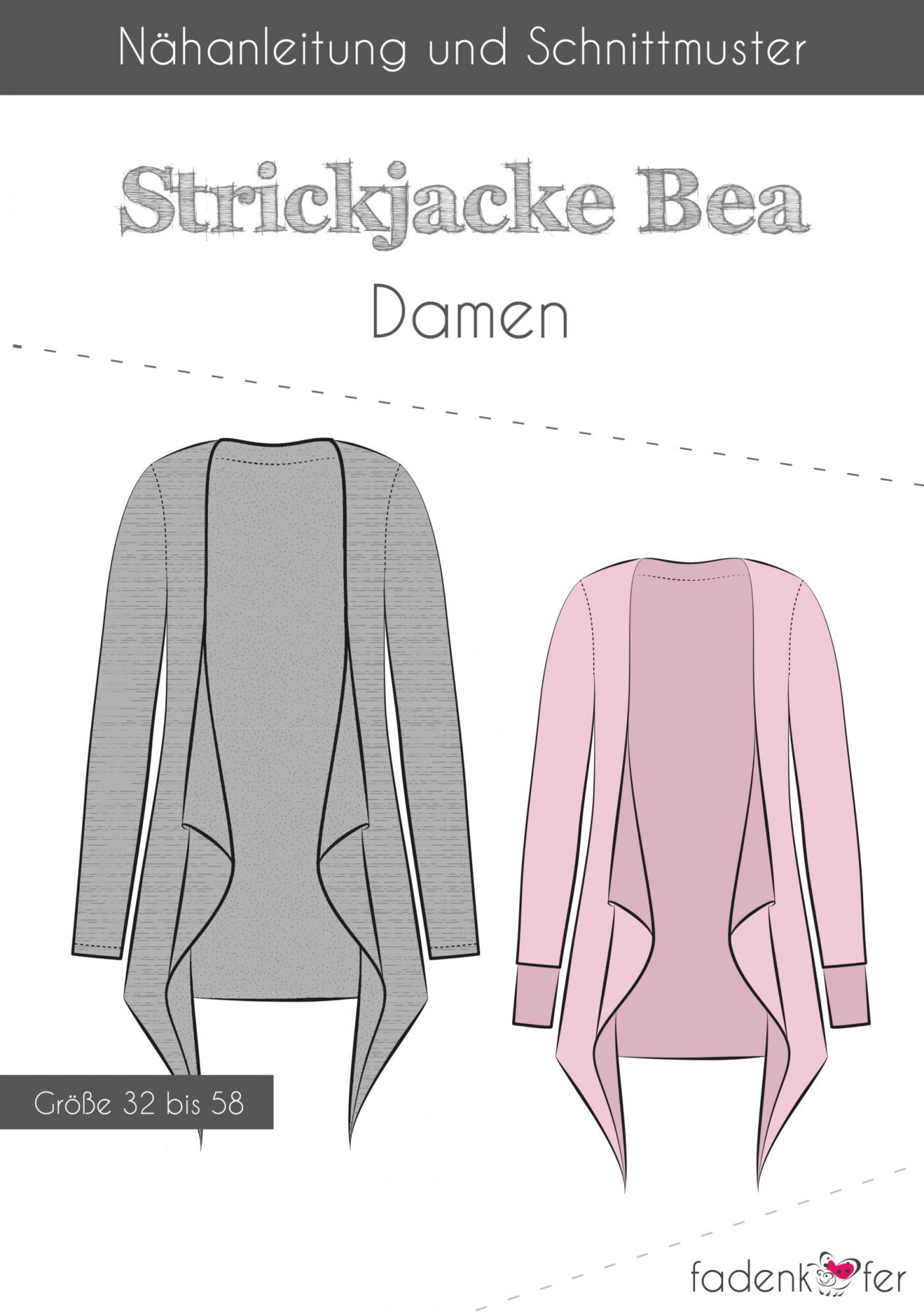 Papierschnittmuster Strickjacke Bea Damen