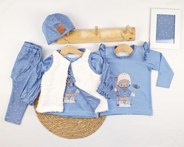 Panel Skifahrer Teddy skifoan blau