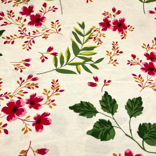 Dekostoff Blumen Natur