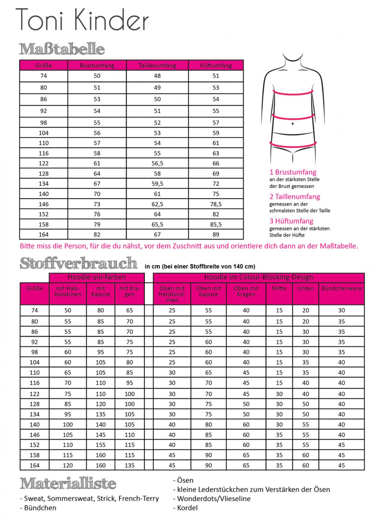 Papierschnittmuster Toni Kinder