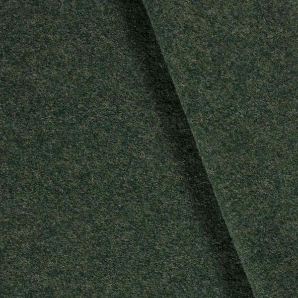 Walkloden Uni melange dunkelgrün