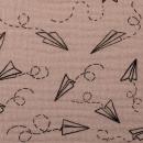 Musselin Jeron altrosa Papierflieger