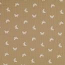 Musselin beige - Schmetterlinge weiss
