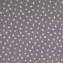 Musselin grau - Vögel weiss
