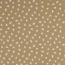 Musselin beige - Vögel weiss