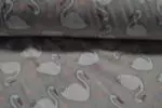 Micro Fleece - Doubleface - Schwäne - Blumen