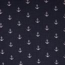 Musselin navy - Anker weiss