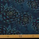 Jersey Madita Floral Blumen klein petrol/schwarz