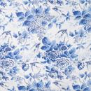 Baumwoll Druck Rosen, Flieder blau